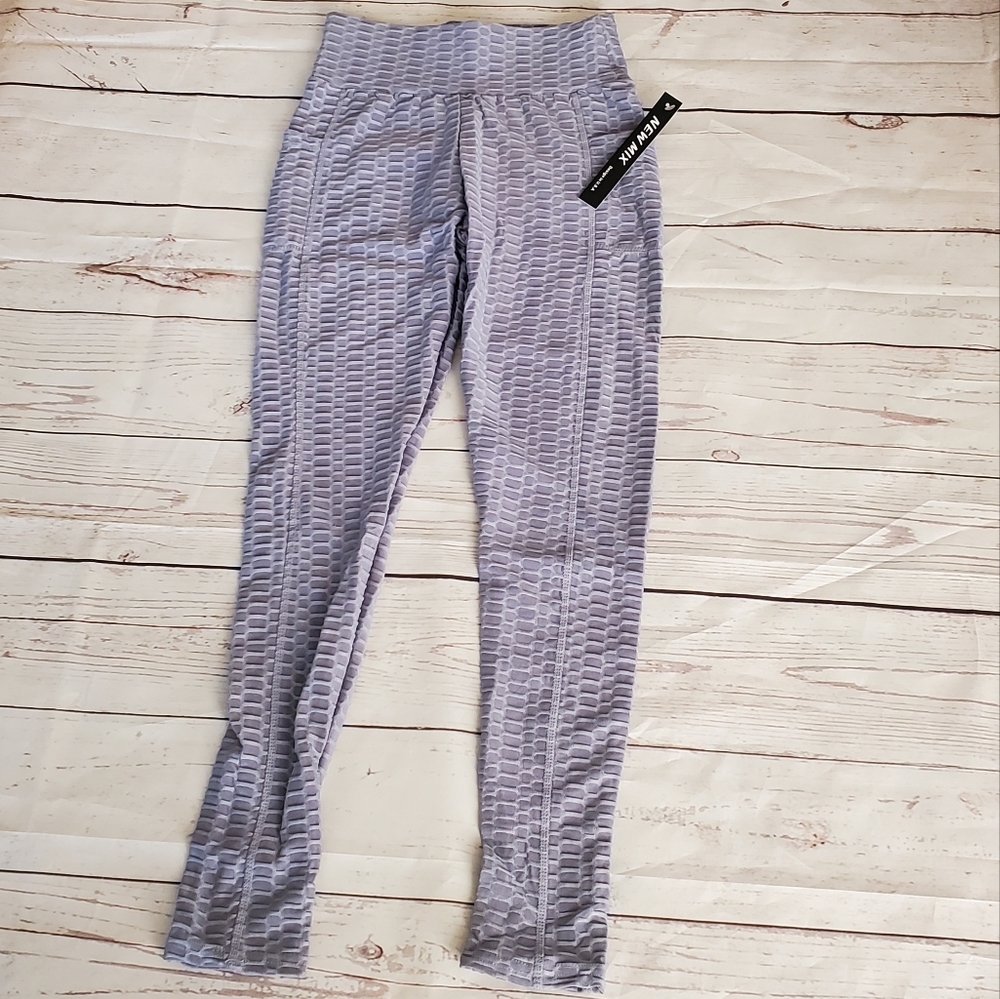 TikTok trend honeycomb peach lift leggings with pockets gray size S/M